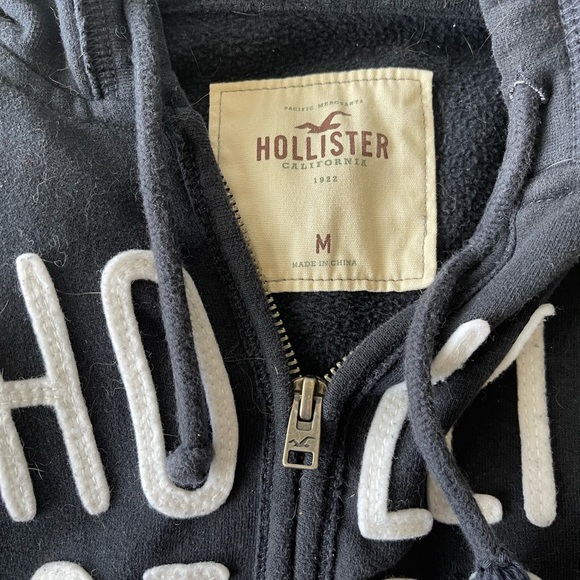 Navy / Dark Blue Embroidered Hollister Jacket - Picture 3 of 3